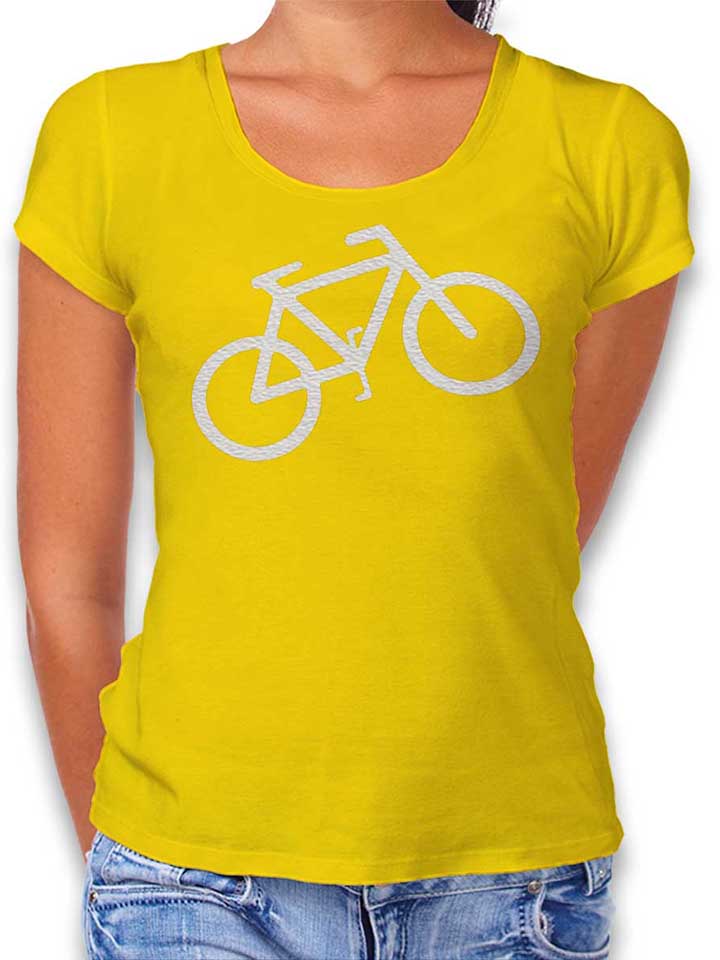 fahrrad-wheelie-damen-t-shirt gelb 1