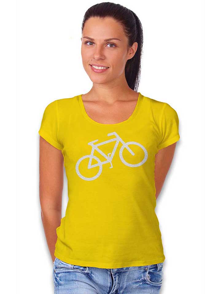 fahrrad-wheelie-damen-t-shirt gelb 2