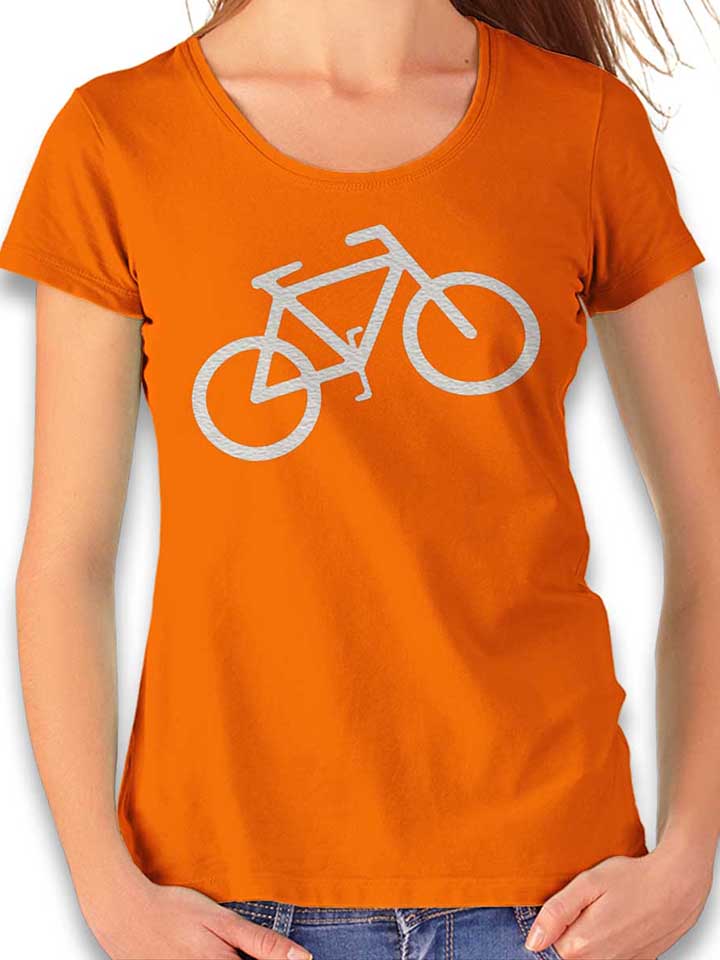 fahrrad-wheelie-damen-t-shirt orange 1