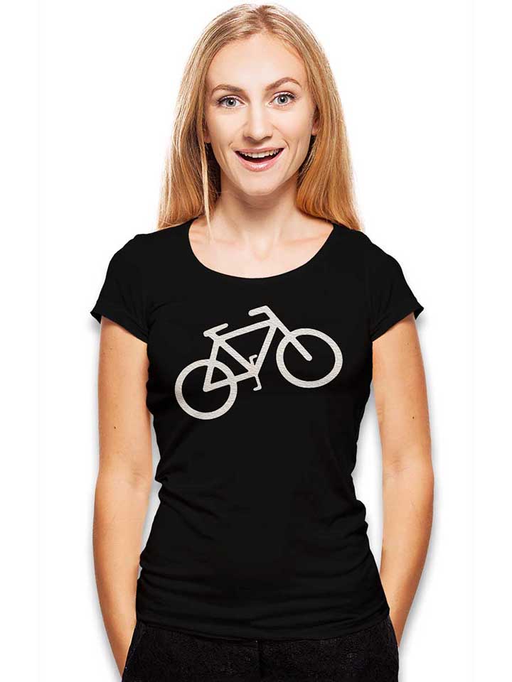 fahrrad-wheelie-damen-t-shirt schwarz 2