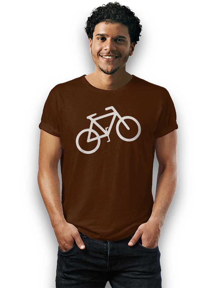 fahrrad-wheelie-t-shirt braun 2
