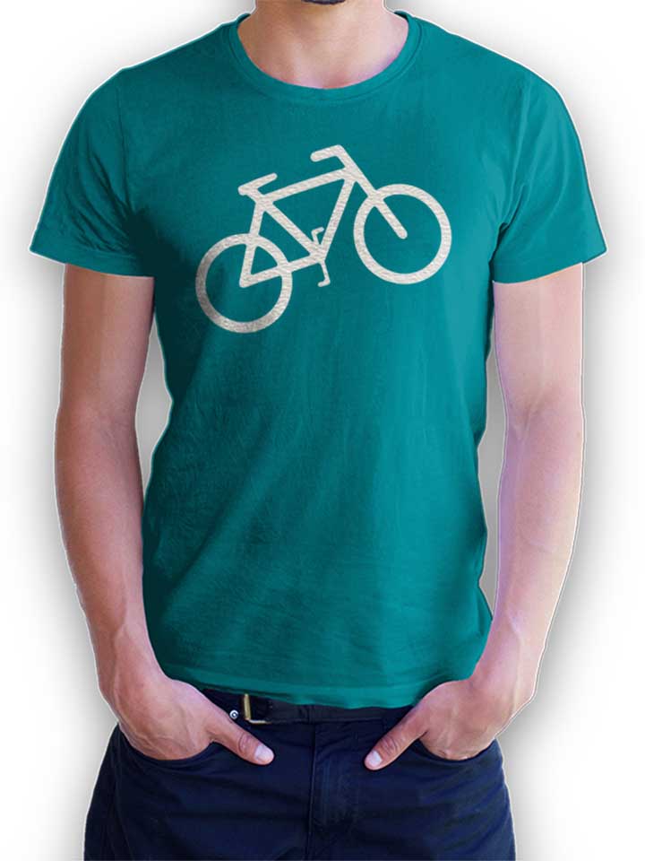 Fahrrad Wheelie T-Shirt tuerkis L