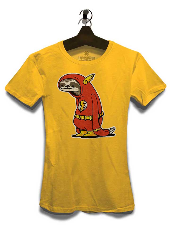 faultier-flash-damen-t-shirt gelb 3