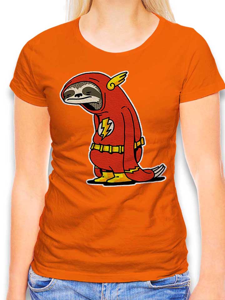 faultier-flash-damen-t-shirt orange 1