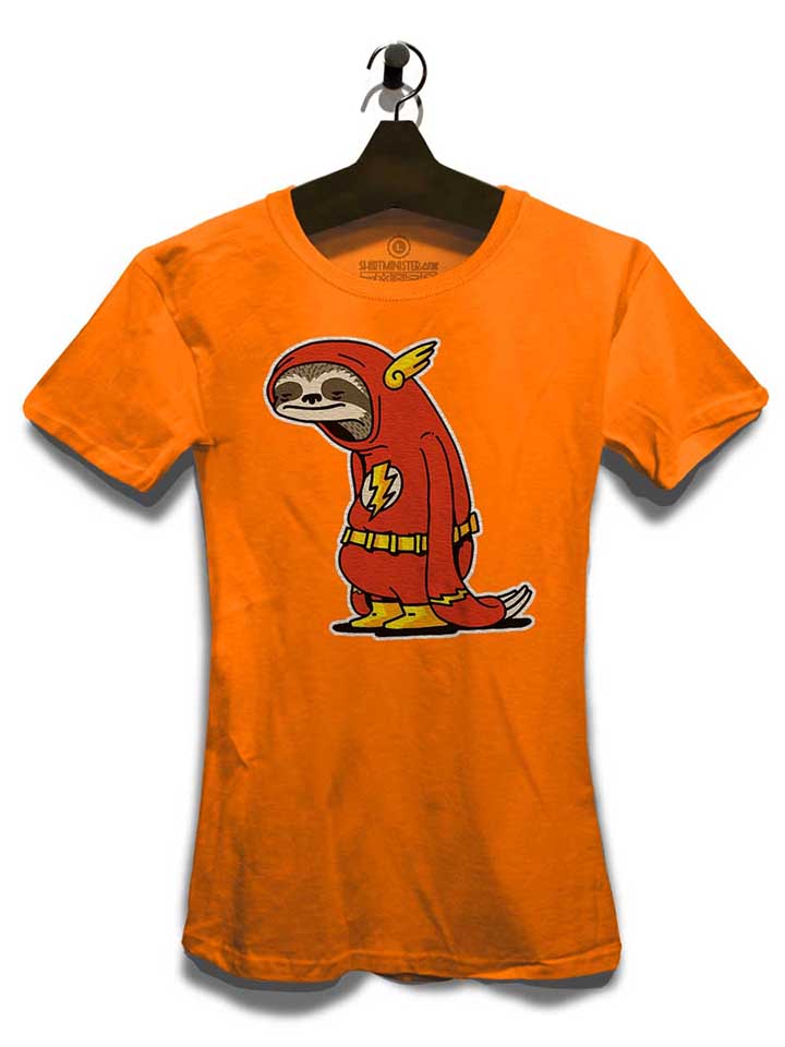 faultier-flash-damen-t-shirt orange 3