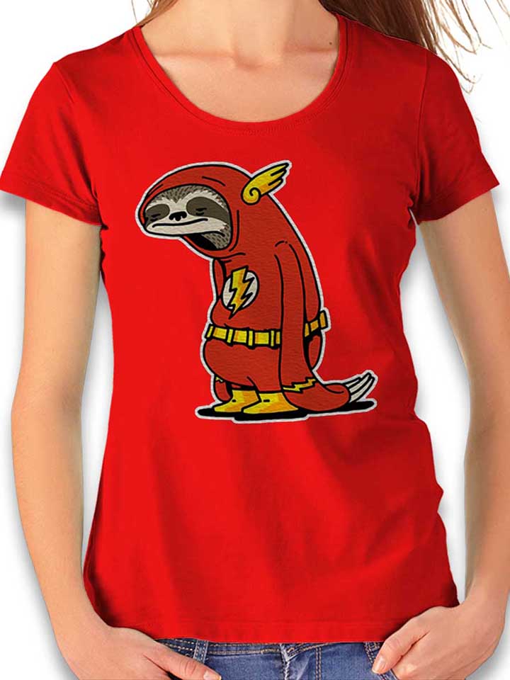 Faultier Flash Damen T-Shirt rot L