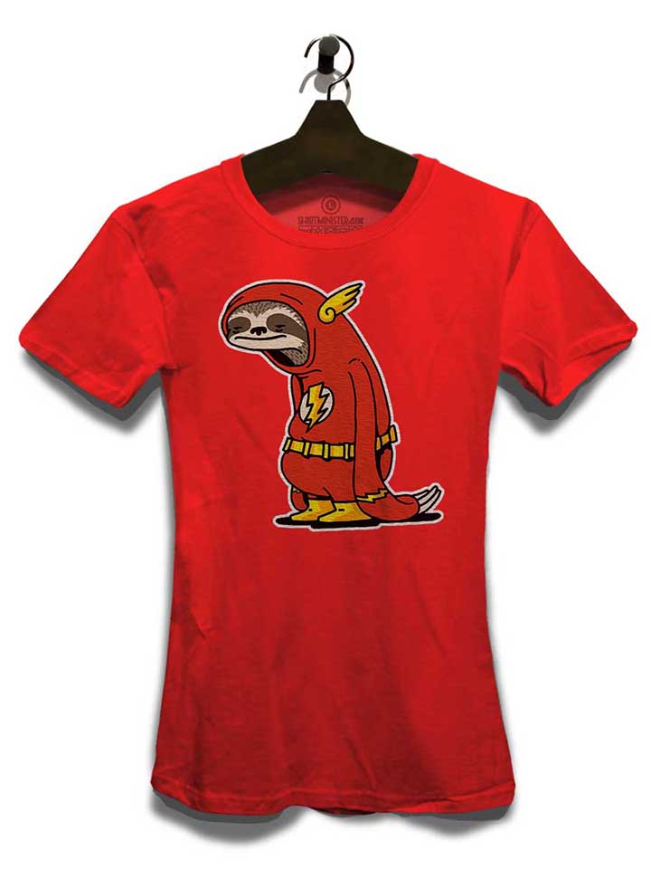 faultier-flash-damen-t-shirt rot 3