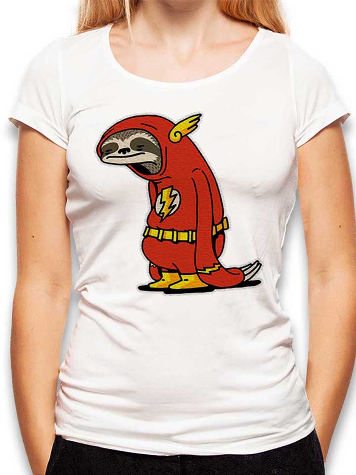faultier-flash-damen-t-shirt weiss 1