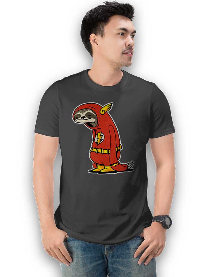 faultier-flash-t-shirt dunkelgrau 2