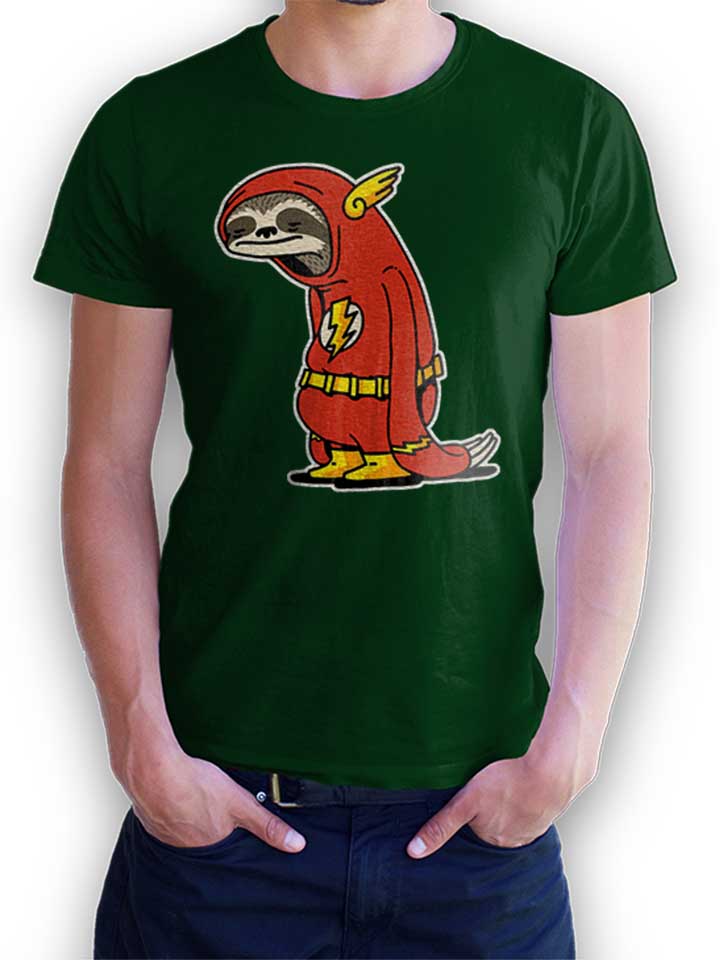 faultier-flash-t-shirt dunkelgruen 1