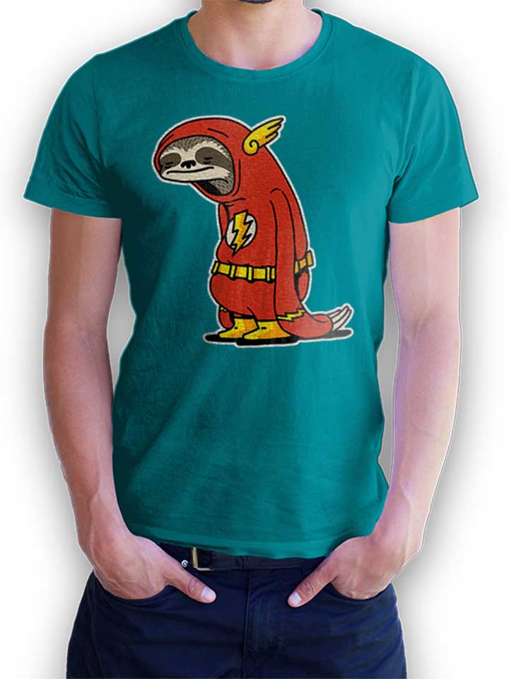 faultier-flash-t-shirt tuerkis 1