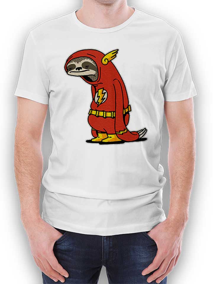 faultier-flash-t-shirt weiss 1