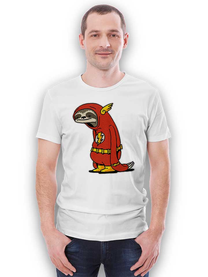 faultier-flash-t-shirt weiss 2