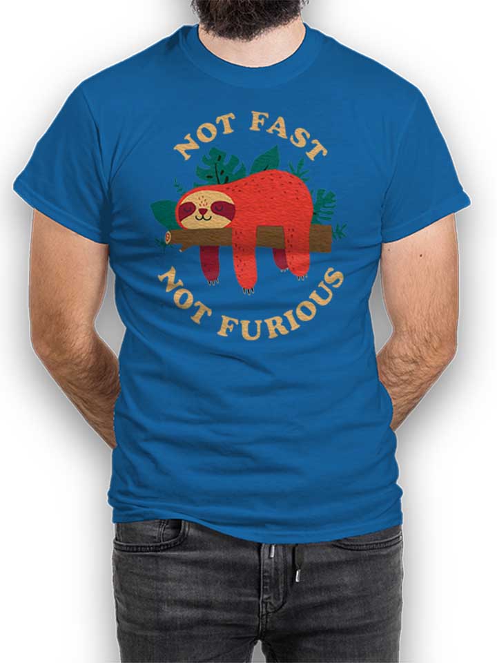 Faultier Not Fast Not Furious Camiseta azul-real L