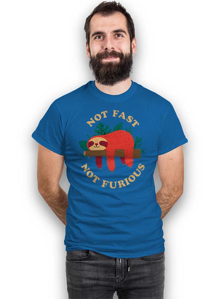 faultier-not-fast-not-furious-t-shirt royal 2