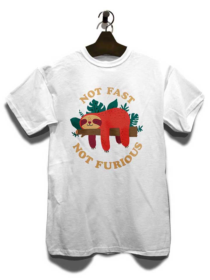 faultier-not-fast-not-furious-t-shirt weiss 3