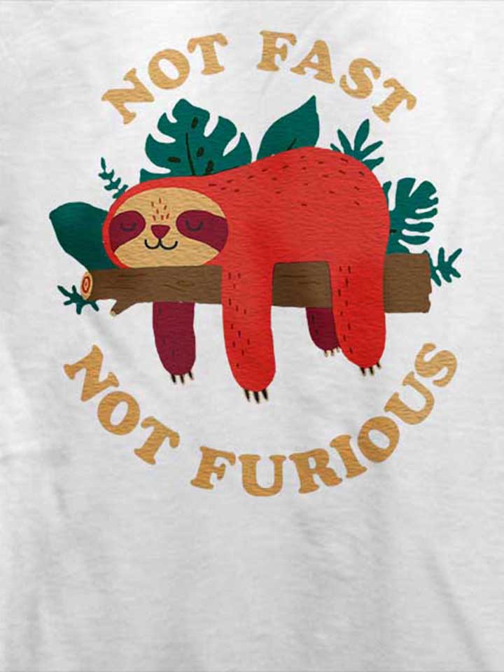 faultier-not-fast-not-furious-t-shirt weiss 4