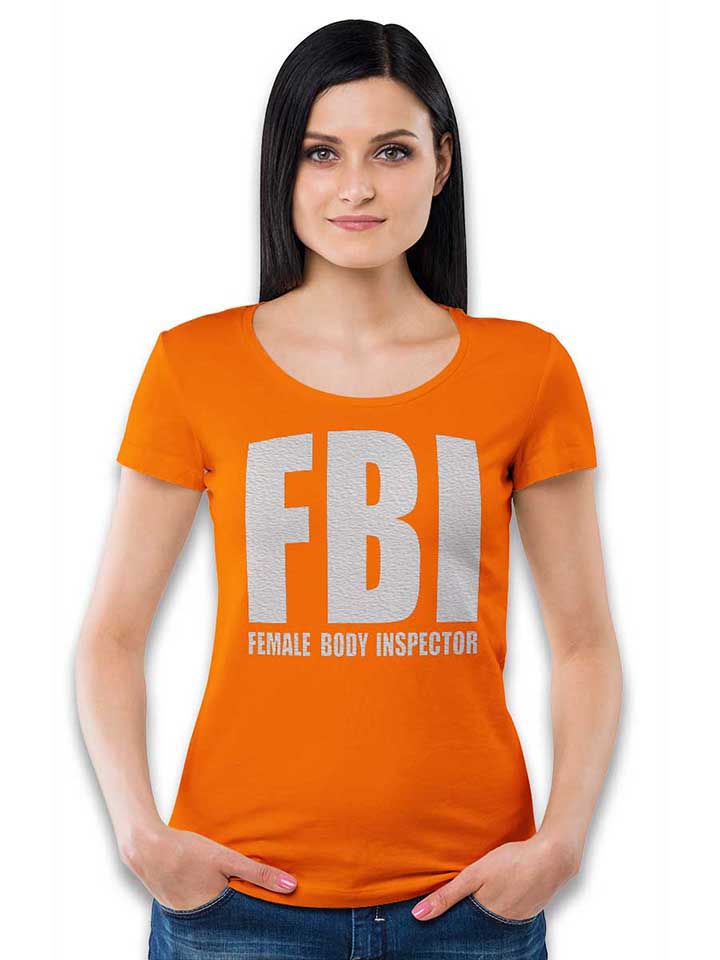 fbi-female-body-inspector-damen-t-shirt orange 2