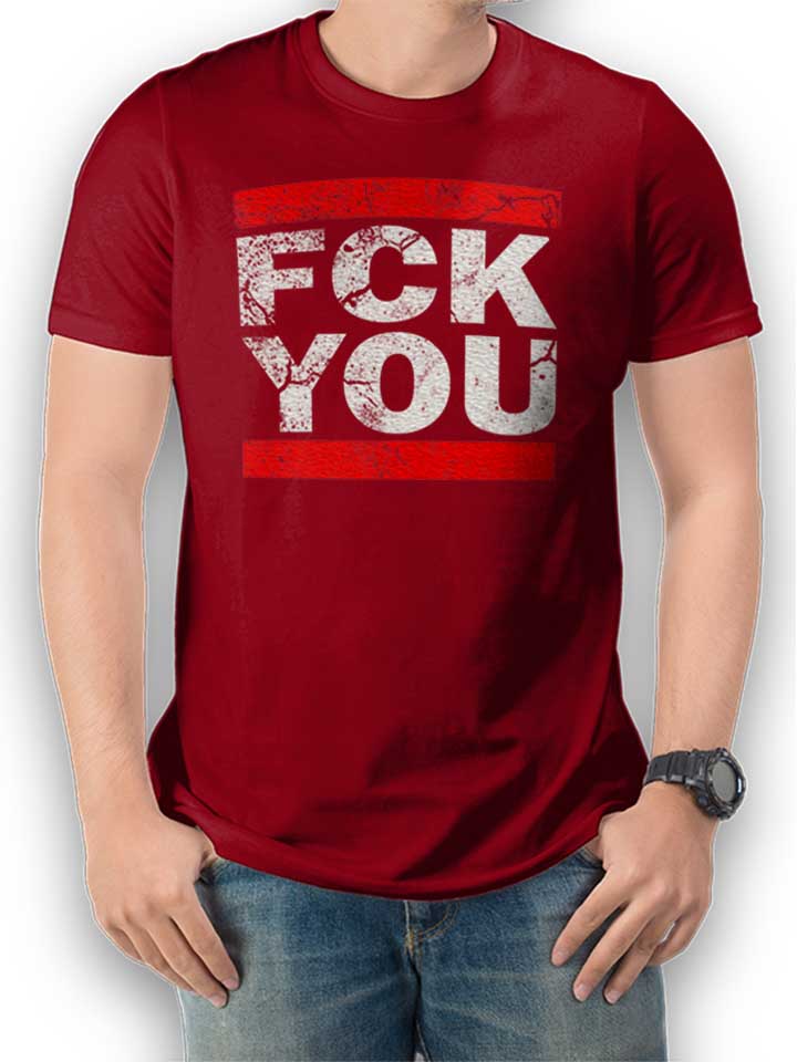 Fck You Vintage T-Shirt bordeaux L