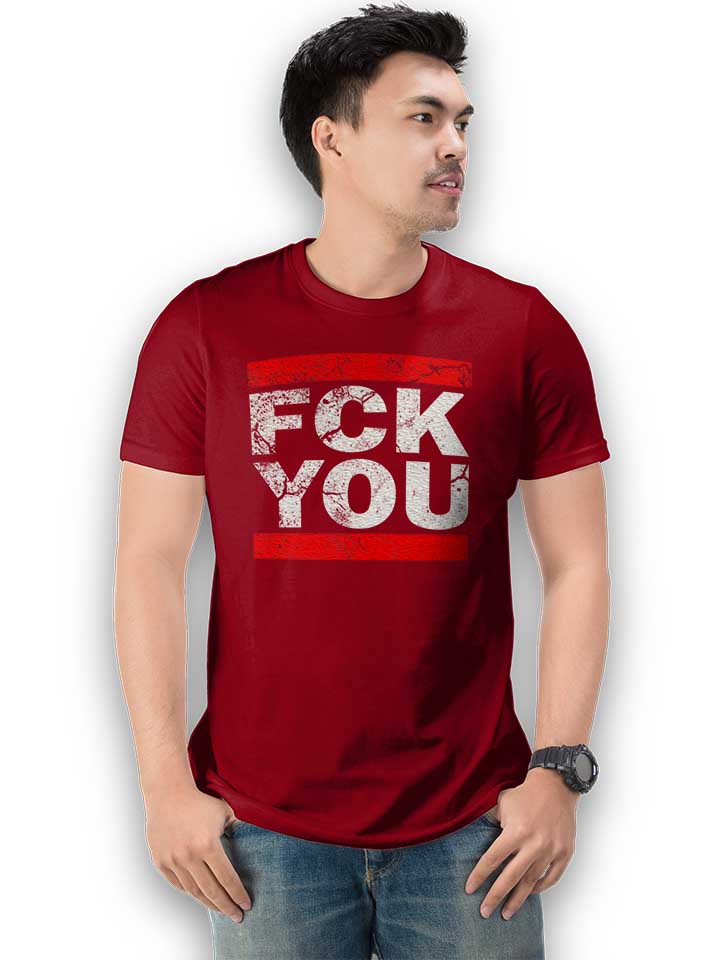 fck-you-vintage-t-shirt bordeaux 2