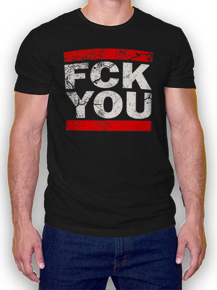 Fck You Vintage T-Shirt schwarz L