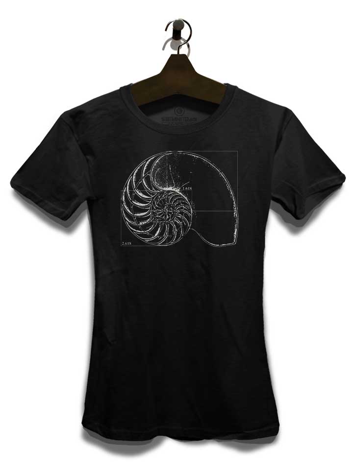 fibonacci-on-a-nautilus-shell-damen-t-shirt schwarz 3