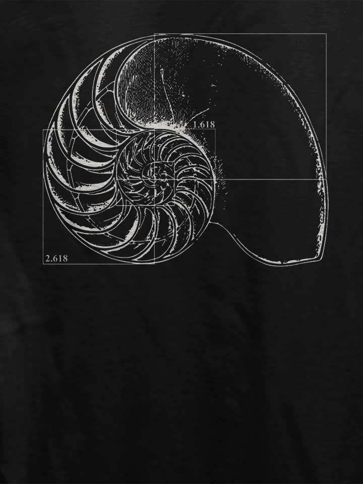 fibonacci-on-a-nautilus-shell-damen-t-shirt schwarz 4