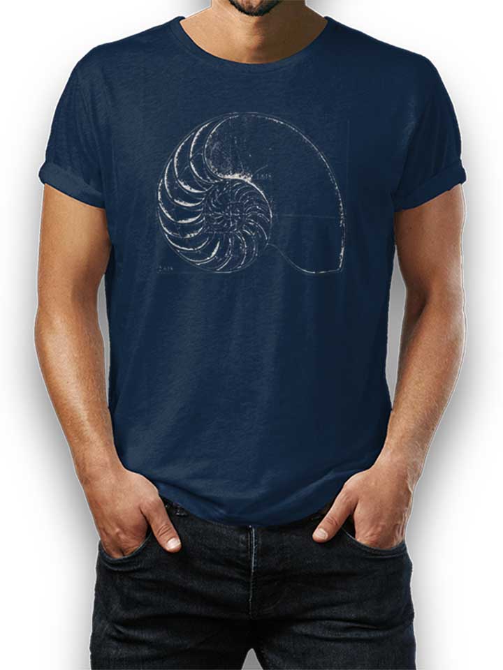 Fibonacci On A Nautilus Shell T-Shirt dunkelblau L
