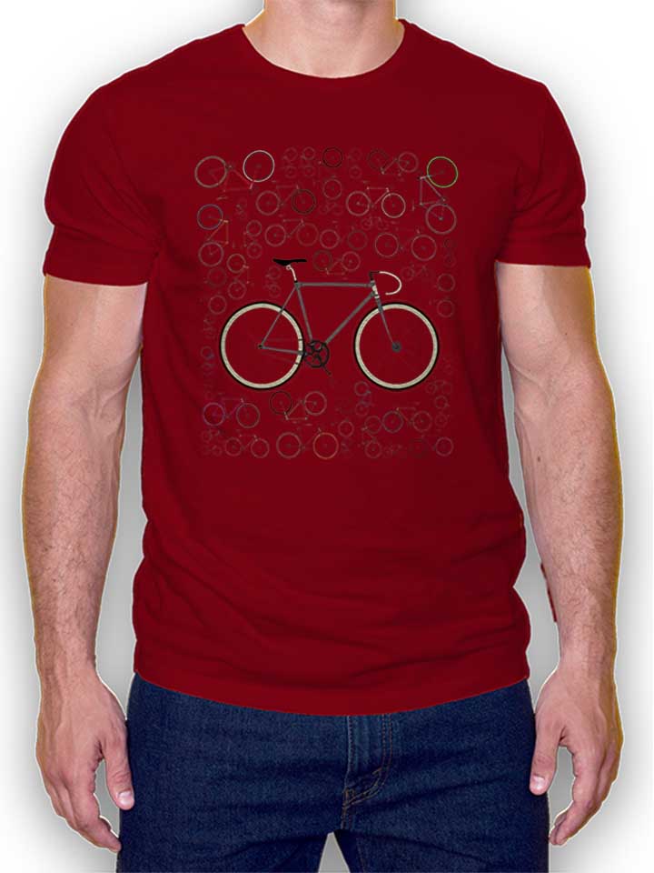 fixie-bikes-t-shirt bordeaux 1