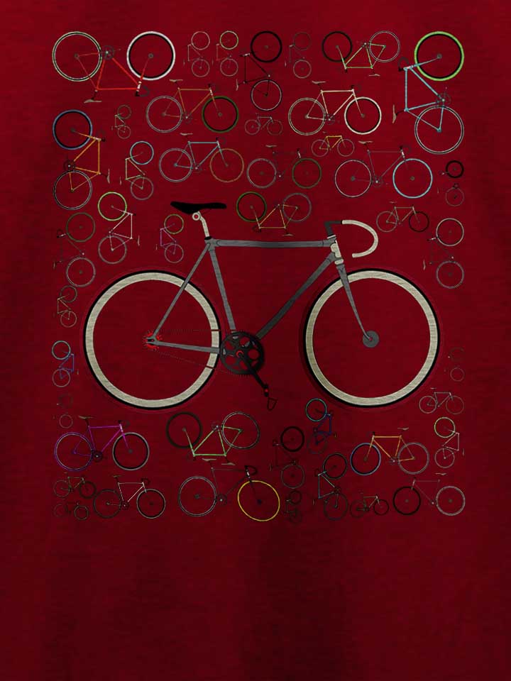 fixie-bikes-t-shirt bordeaux 4
