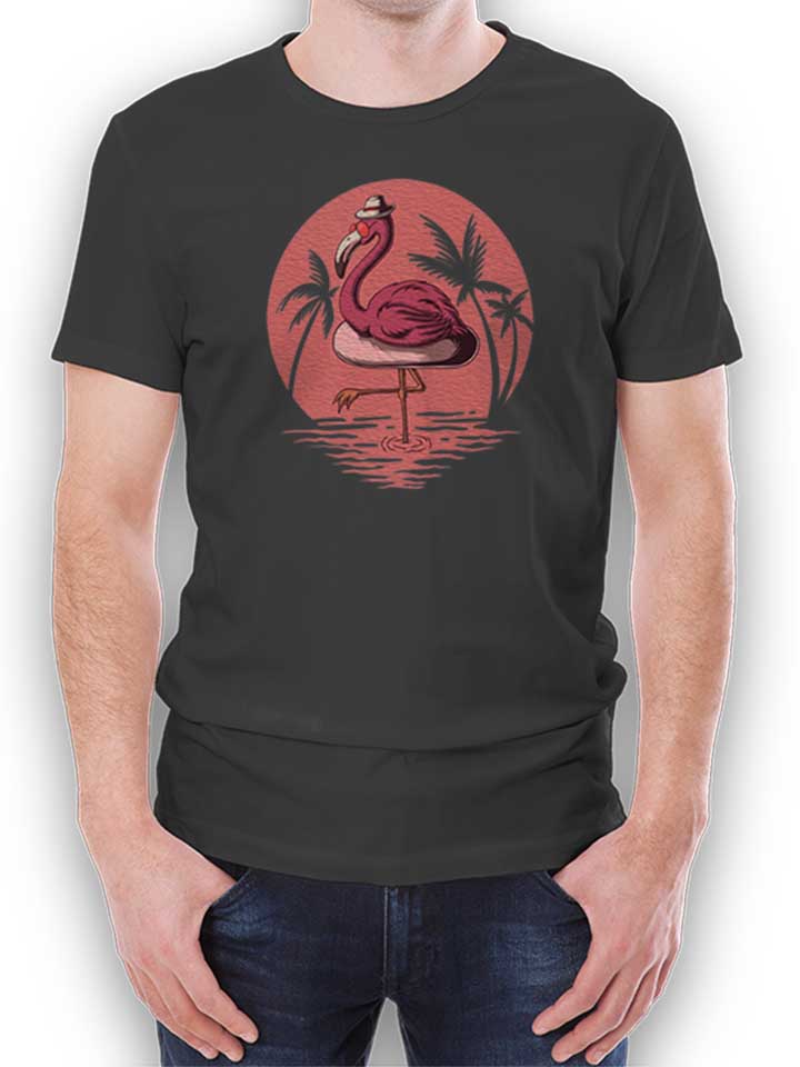 Flamingo Summer Vibes T-Shirt dunkelgrau L