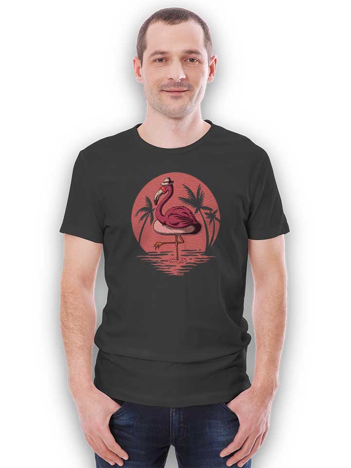 flamingo-summer-vibes-t-shirt dunkelgrau 2