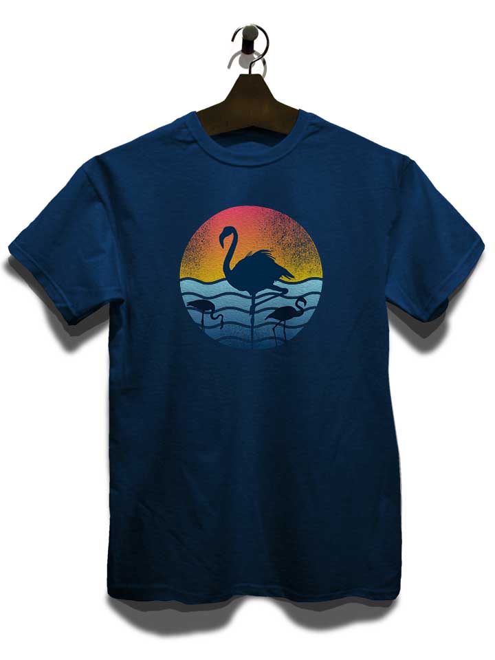 flamingos-sunset-waves-t-shirt dunkelblau 3