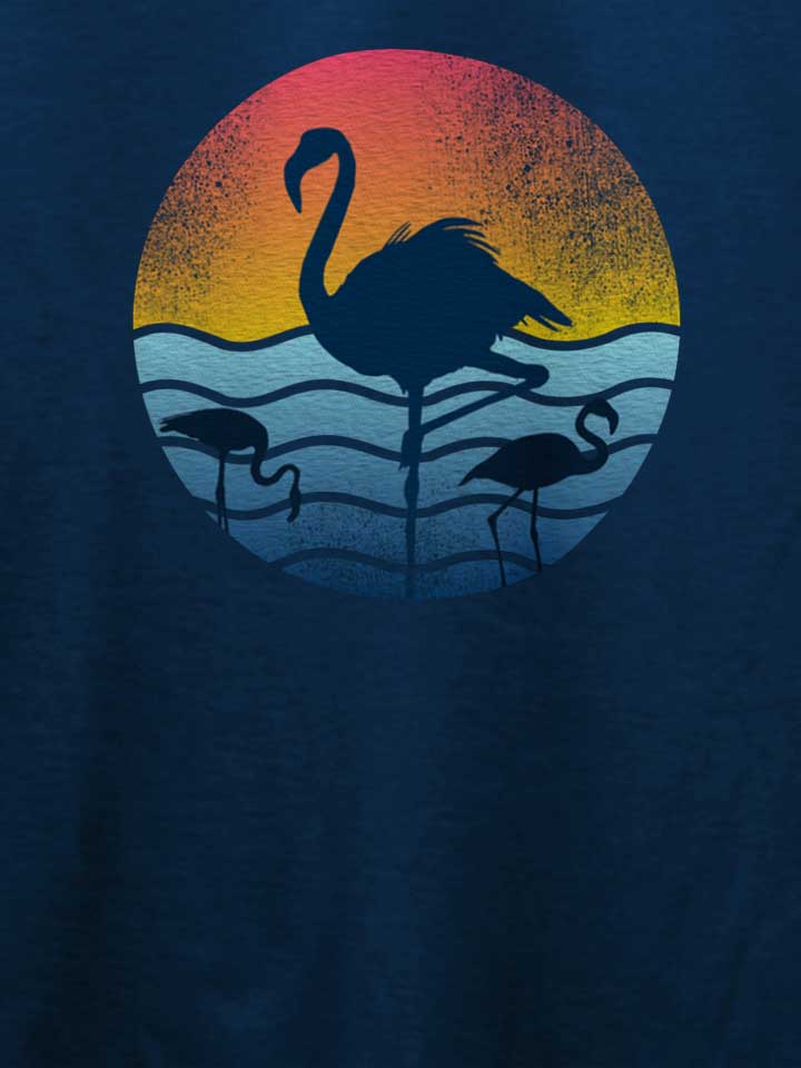 flamingos-sunset-waves-t-shirt dunkelblau 4