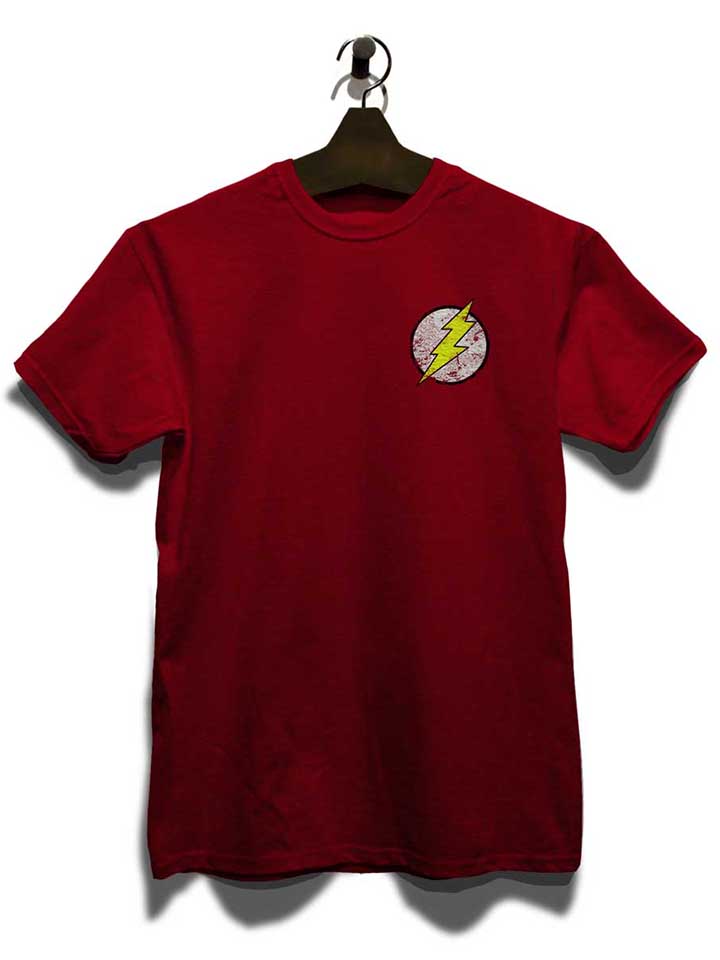 flash-logo-vintage-chest-print-t-shirt bordeaux 3