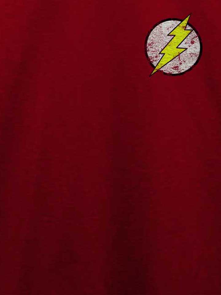 flash-logo-vintage-chest-print-t-shirt bordeaux 4