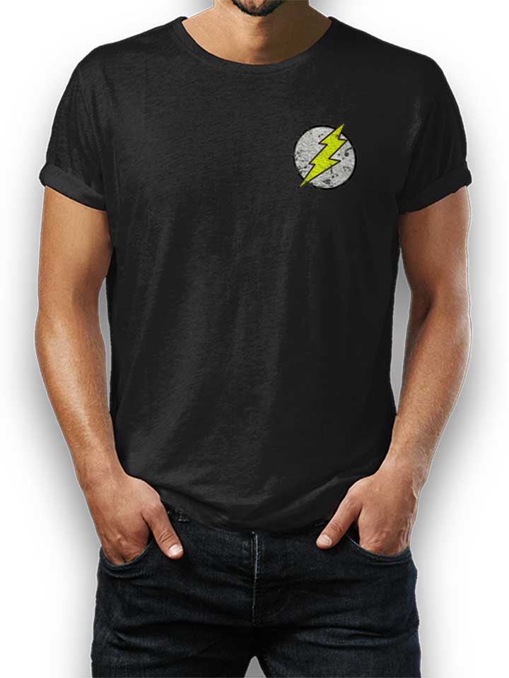 flash-logo-vintage-chest-print-t-shirt schwarz 1