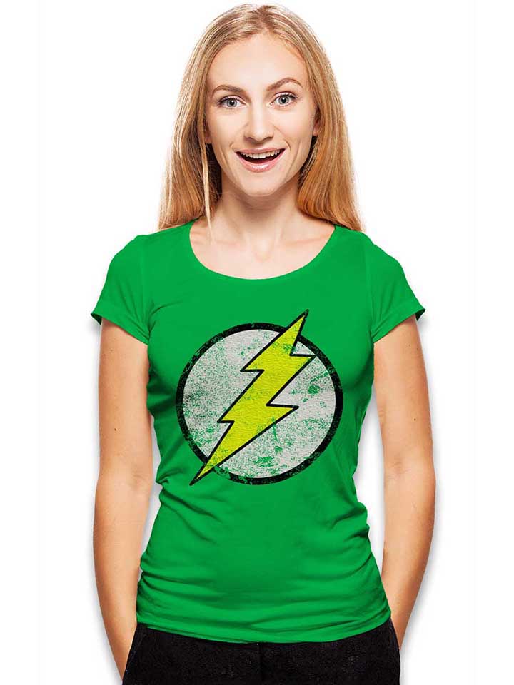 flash-logo-vintage-damen-t-shirt gruen 2