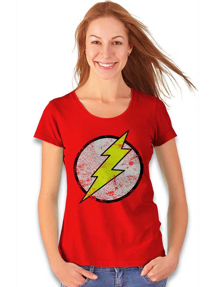 flash-logo-vintage-damen-t-shirt rot 2