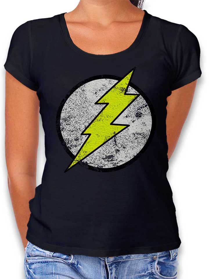 Flash Logo Vintage Womens T-Shirt black L