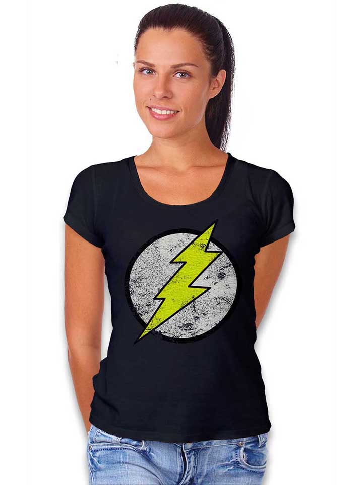 flash-logo-vintage-damen-t-shirt schwarz 2