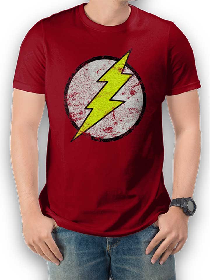 Flash Logo Vintage Camiseta burdeos L