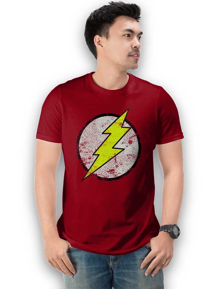 flash-logo-vintage-t-shirt bordeaux 2