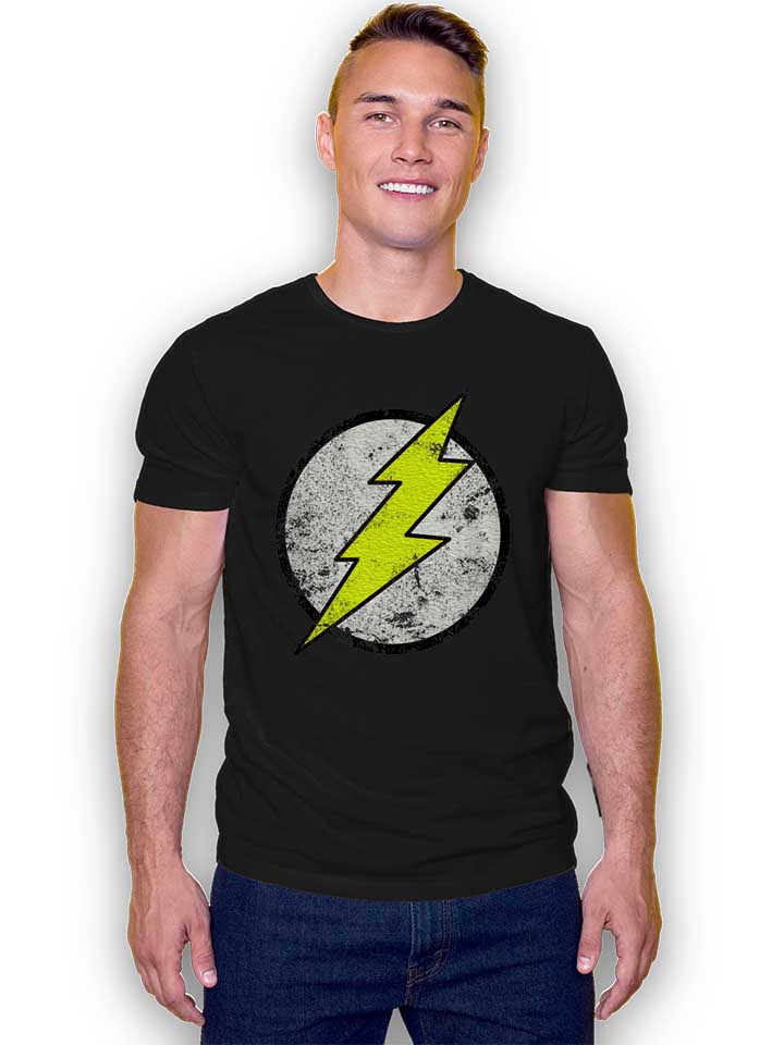 flash-logo-vintage-t-shirt schwarz 2