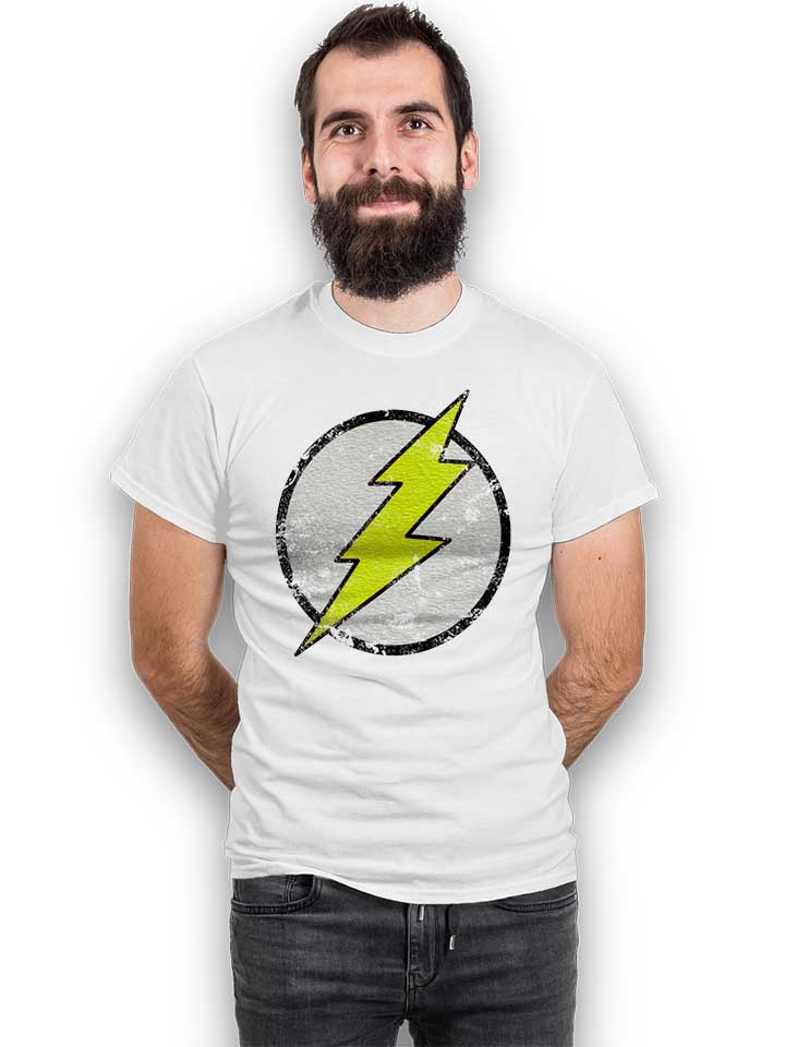 flash-logo-vintage-t-shirt weiss 2