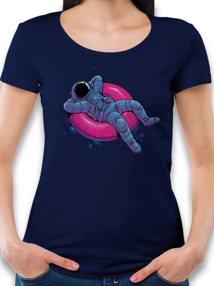 Floating Dream Astronaut Damen T-Shirt dunkelblau L