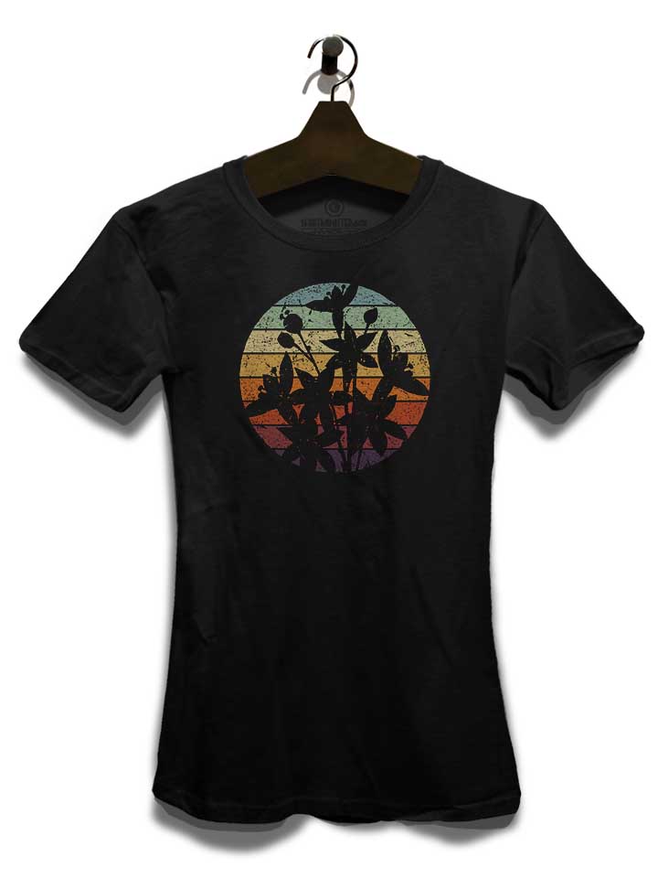 flower-and-vintage-sunset-damen-t-shirt schwarz 3