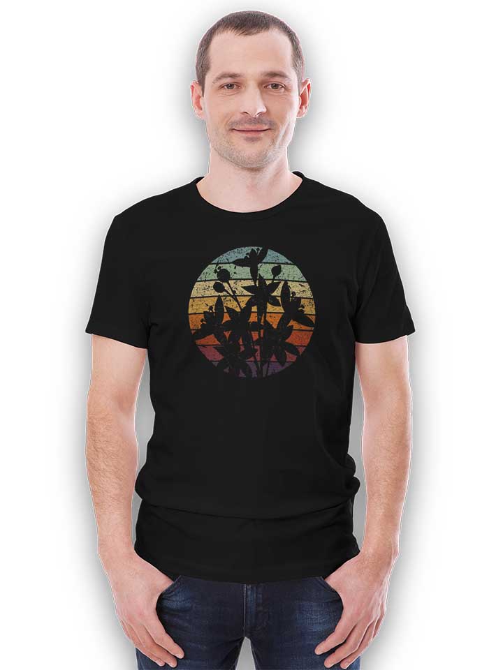 flower-and-vintage-sunset-t-shirt schwarz 2
