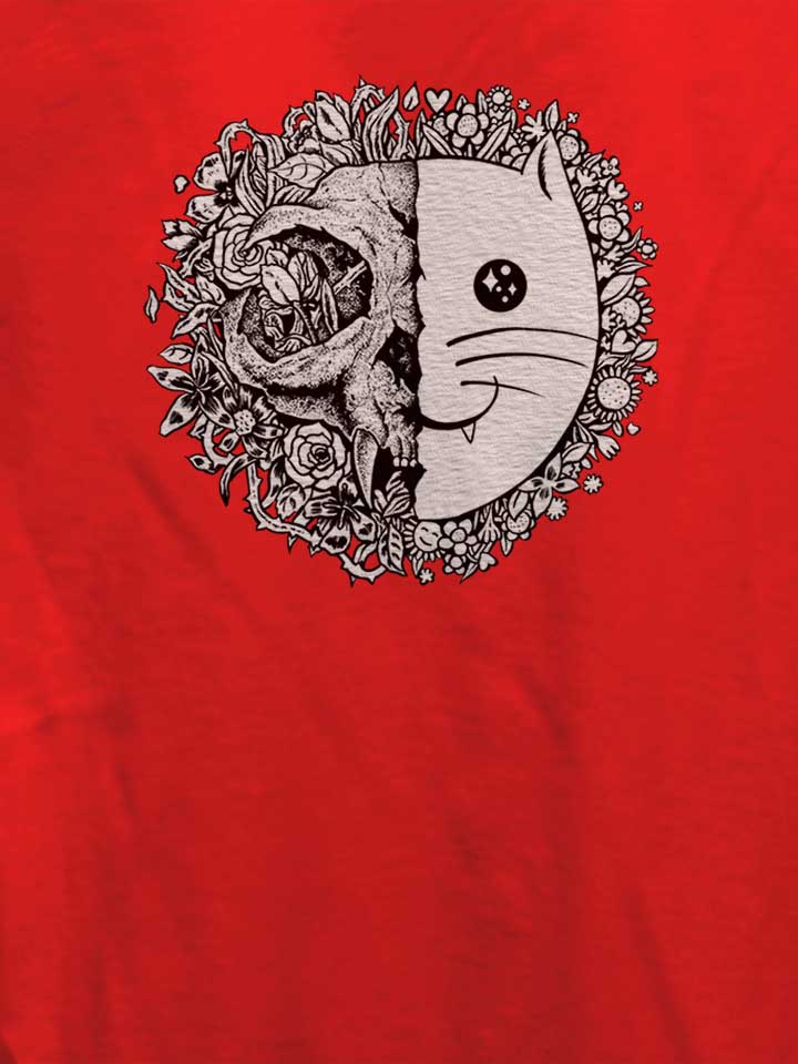 flower-cat-skull-damen-t-shirt rot 4
