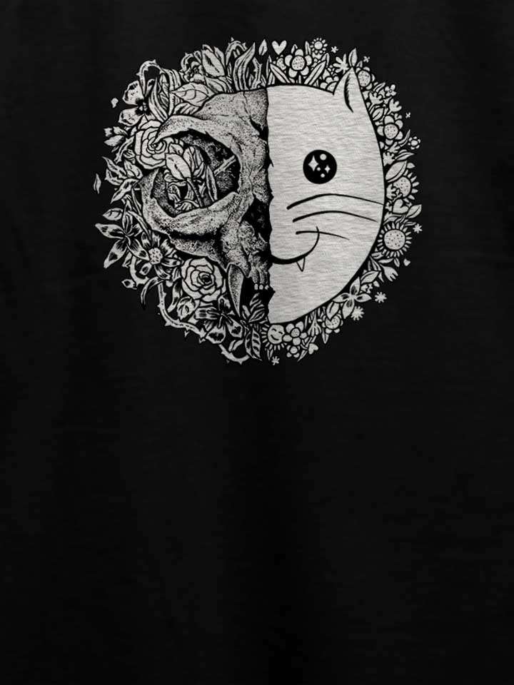flower-cat-skull-t-shirt schwarz 4